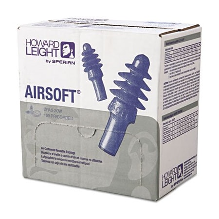 Honeywell Environmental HowardLeig, Dpas-30w Airsoft Multiple-Use Earplugs, 27nrr, White Nylon Cord, Be, 100 Pairs DPAS30W